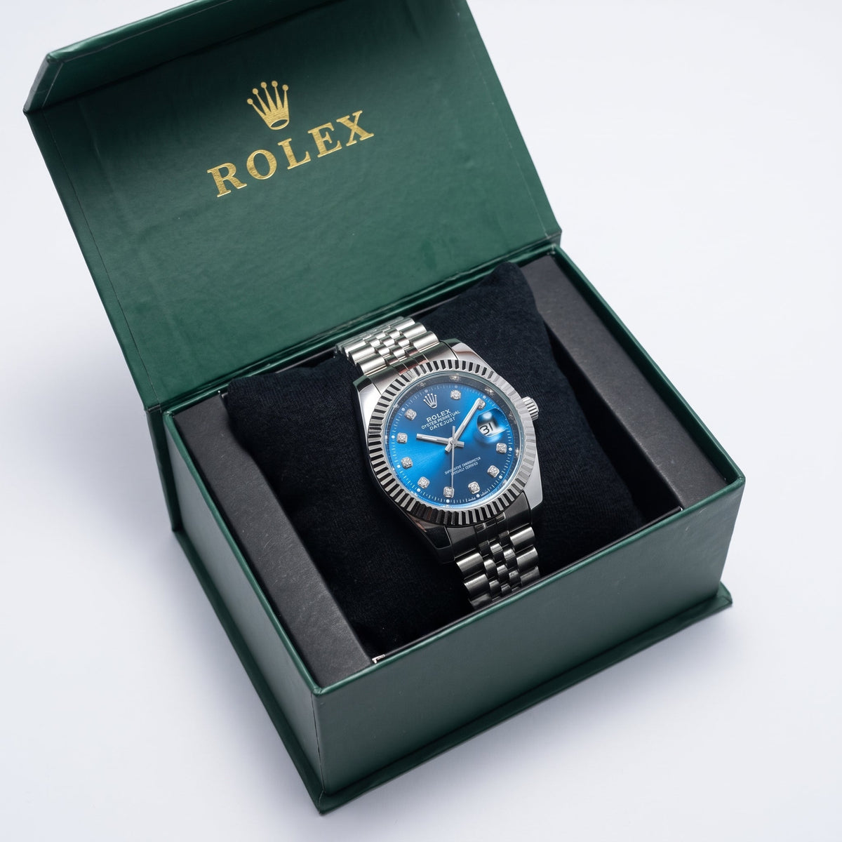 Premium Men's Datejust Watch – Blue Dial, Fluted Bezel & Jubilee Bracelet