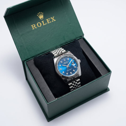 Premium Men's Datejust Watch – Blue Dial, Fluted Bezel & Jubilee Bracelet