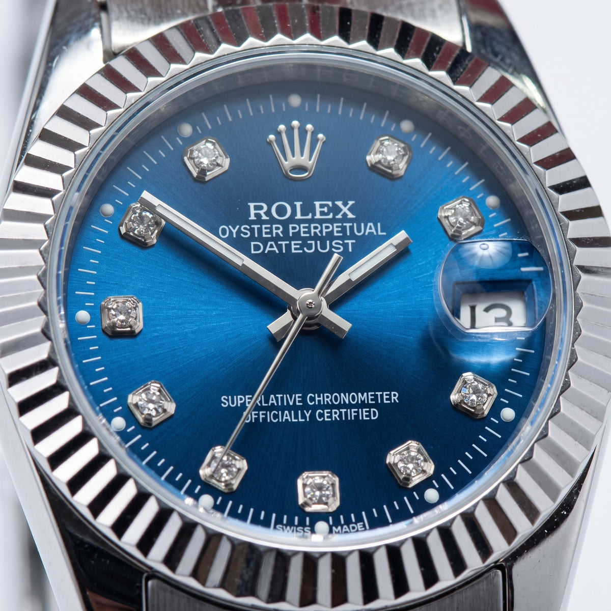 Elegant Datejust Women's Blue Dial Steel Watch – Fluted Bezel