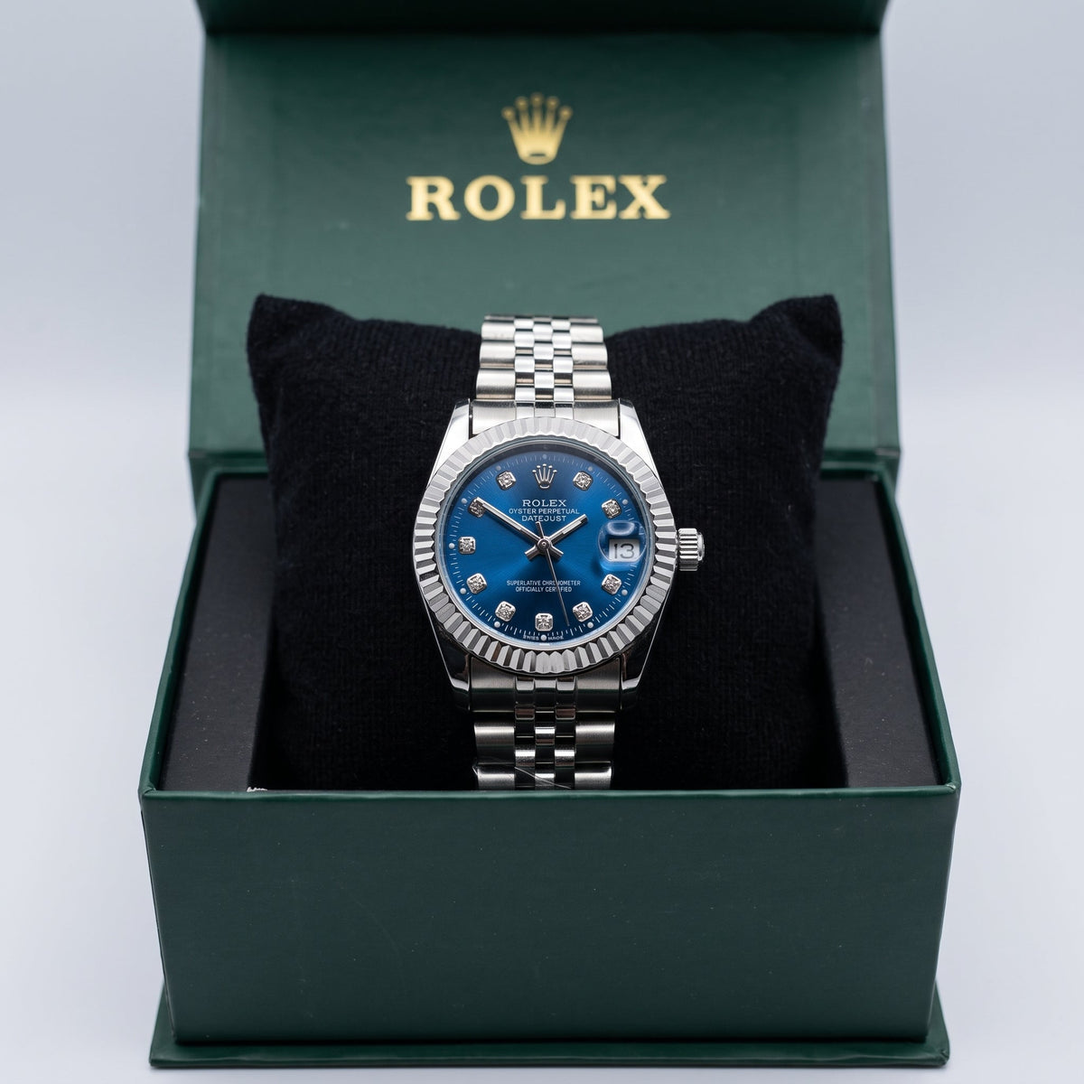 Elegant Datejust Women's Blue Dial Steel Watch – Fluted Bezel
